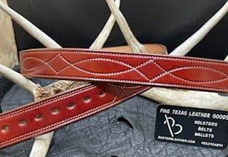*Made to Order* 1.5" Carry Belt .25" Thick Fancy Stitch-Busted B Leather