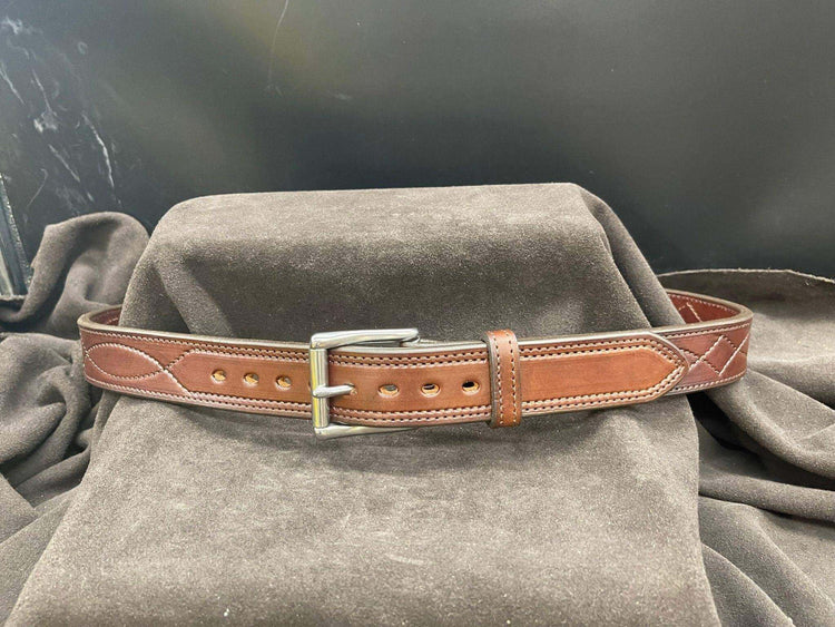 *Made to Order* 1.5" Carry Belt .25" Thick Fancy Stitch-Busted B Leather