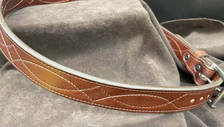 *Made to Order* 1.5" Carry Belt .25" Thick Fancy Stitch-Busted B Leather