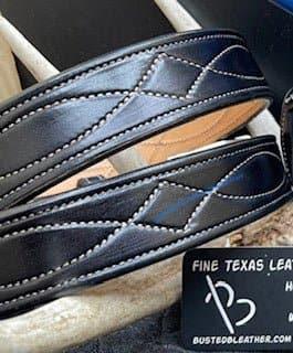 *Made to Order* 1.5" Carry Belt .25" Thick Fancy Stitch-Busted B Leather