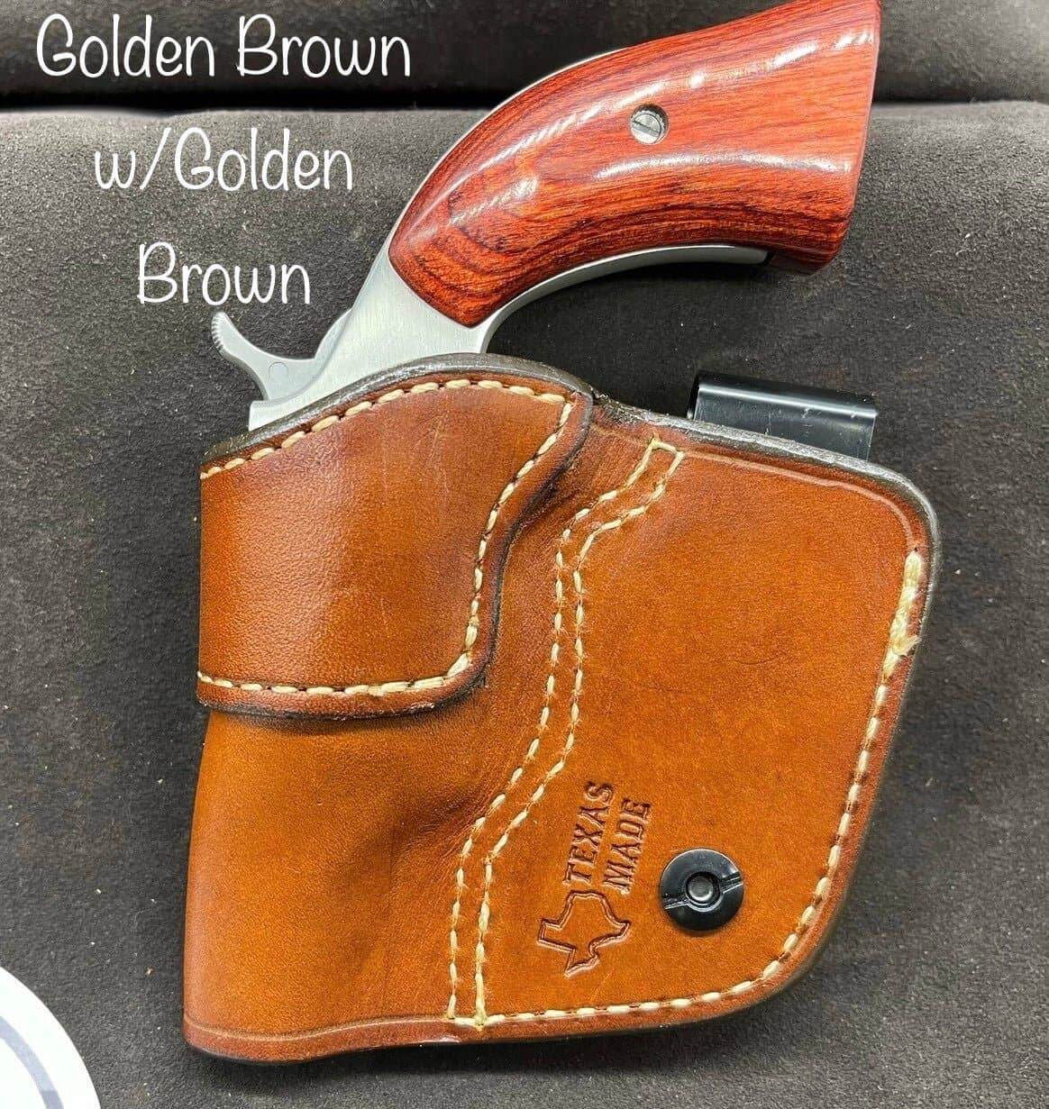 *Made to Order* Boot Holster / IWB Holster for NAA 22 Mag Revolver-Busted B Leather