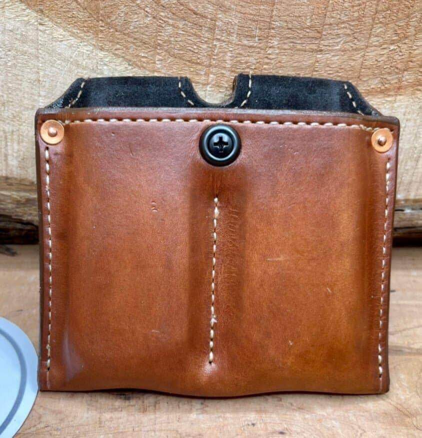 *Made to Order* Custom Premium Leather Double Mag Pouch-Busted B Leather