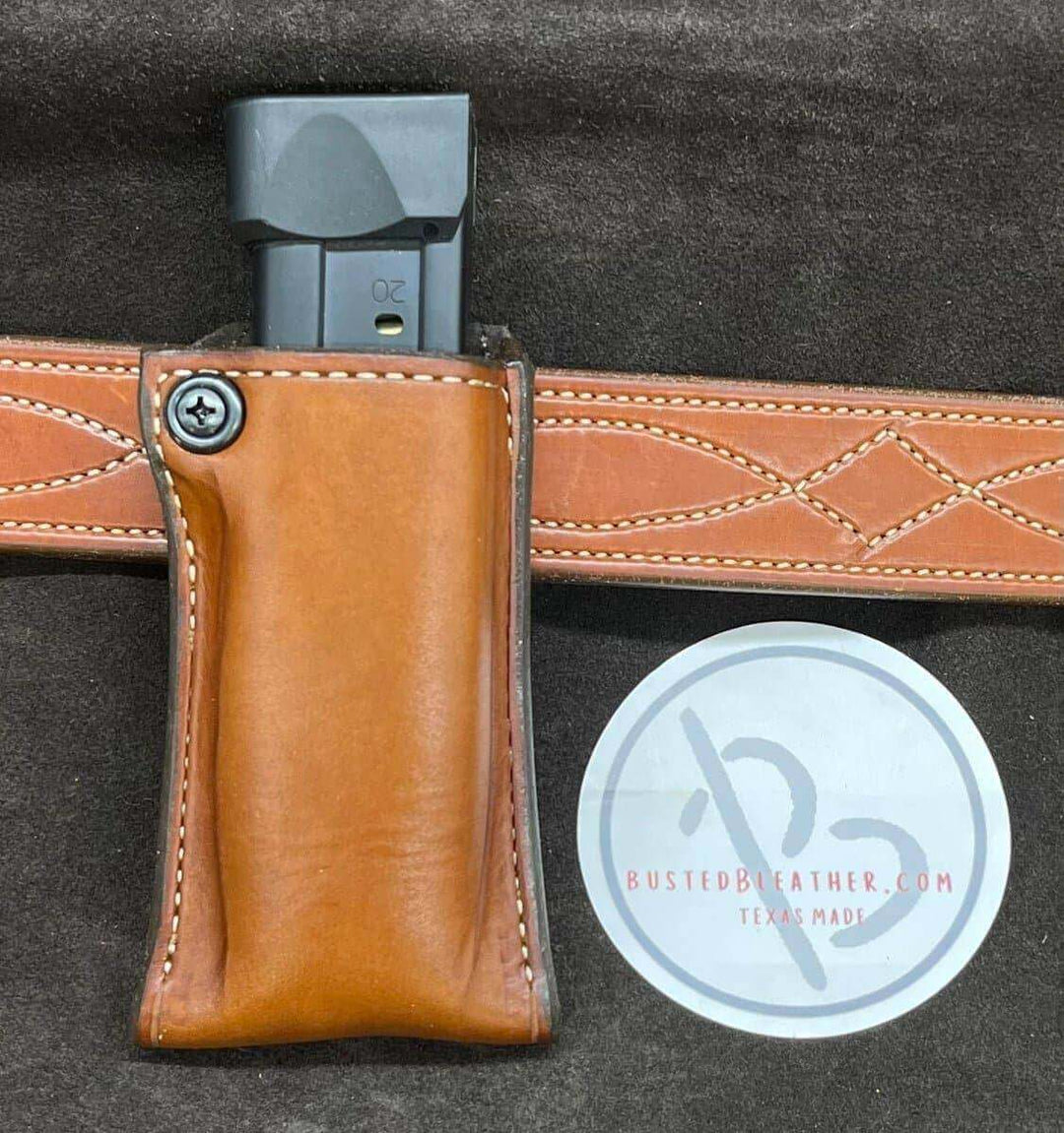 *Made to Order* Custom Premium Leather Single Mag Pouch-Busted B Leather