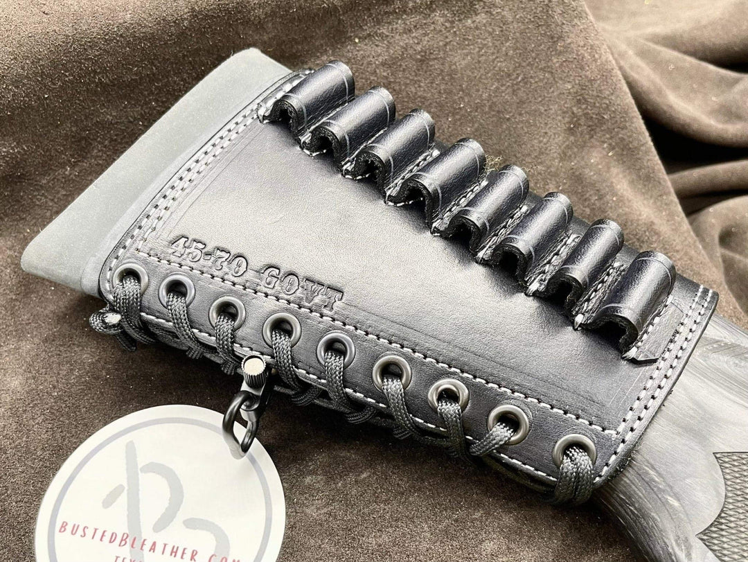 *Made to Order* Leather Butt-Cover w/Ammo Loops for Lever Action Guide Guns Marlin, Henry, Chiappa, S&W-Busted B Leather