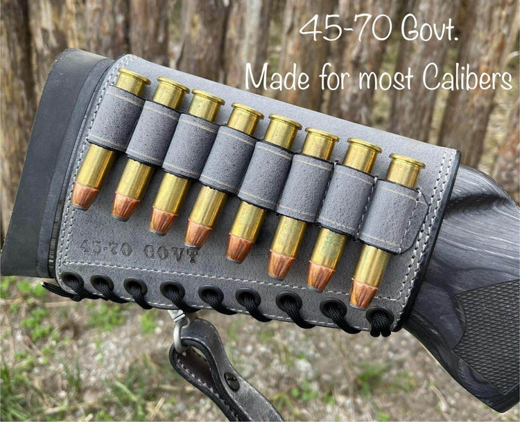 *Made to Order* Leather Butt-Cover w/Ammo Loops for Lever Action Guide Guns Marlin, Henry, Chiappa, S&W in Genuine Water Buffalo