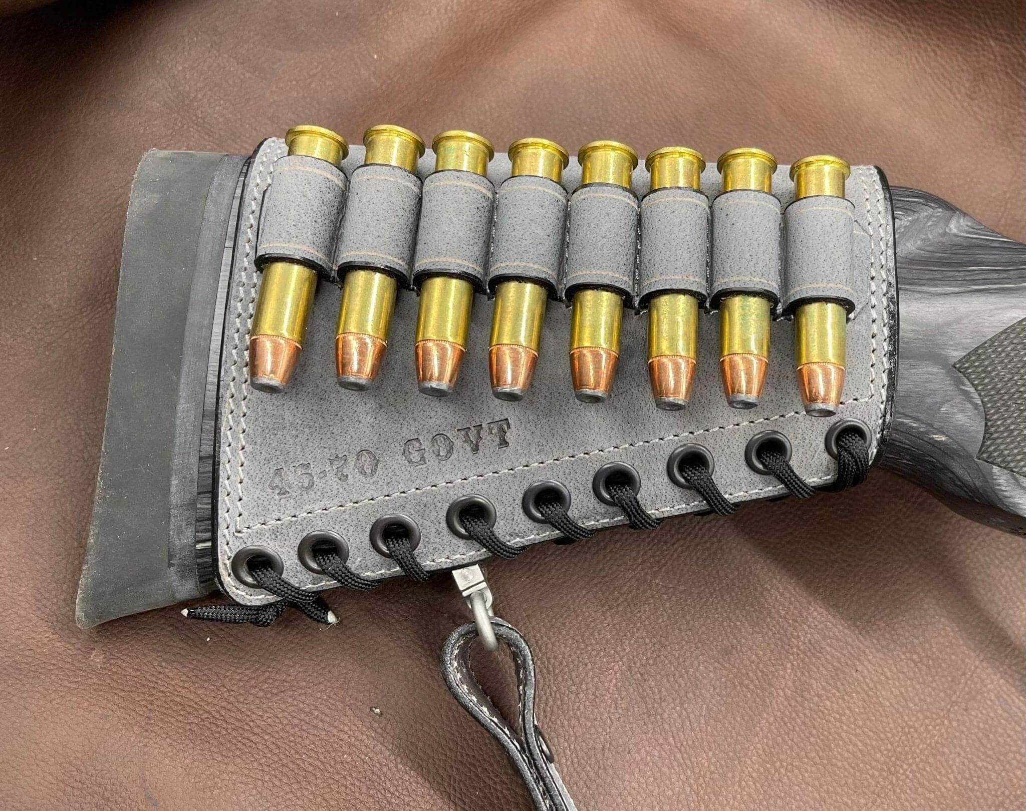 *Made to Order* Leather Butt-Cover w/Ammo Loops for Lever Action Guide Guns Marlin, Henry, Chiappa, S&W in Genuine Water Buffalo