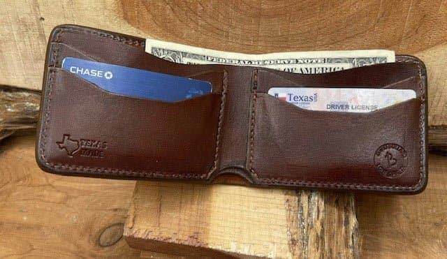 *Made to Order* Leather Wallet Block Basket Two-Tone w/Ranch Brand or Initials