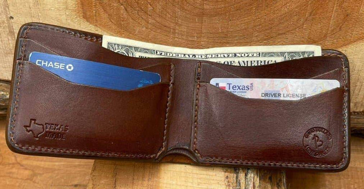 *Made to Order* Leather Wallet Hand Basket-Weave with Ranch Brand or Initials