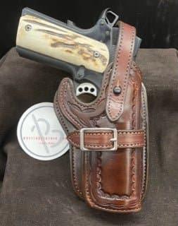 *Made to Order* LH/RH High Noon 1911 Western Holster Made for Your Gun-Busted B Leather