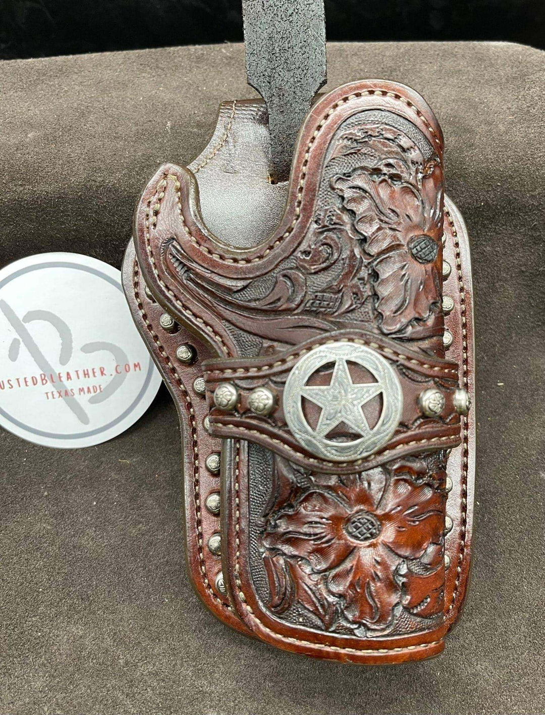 *Made to Order* LH/RH High Noon for 1911 "Los Diablos Tejanos" w/ Hand Carved Floral Tooling-Busted B Leather