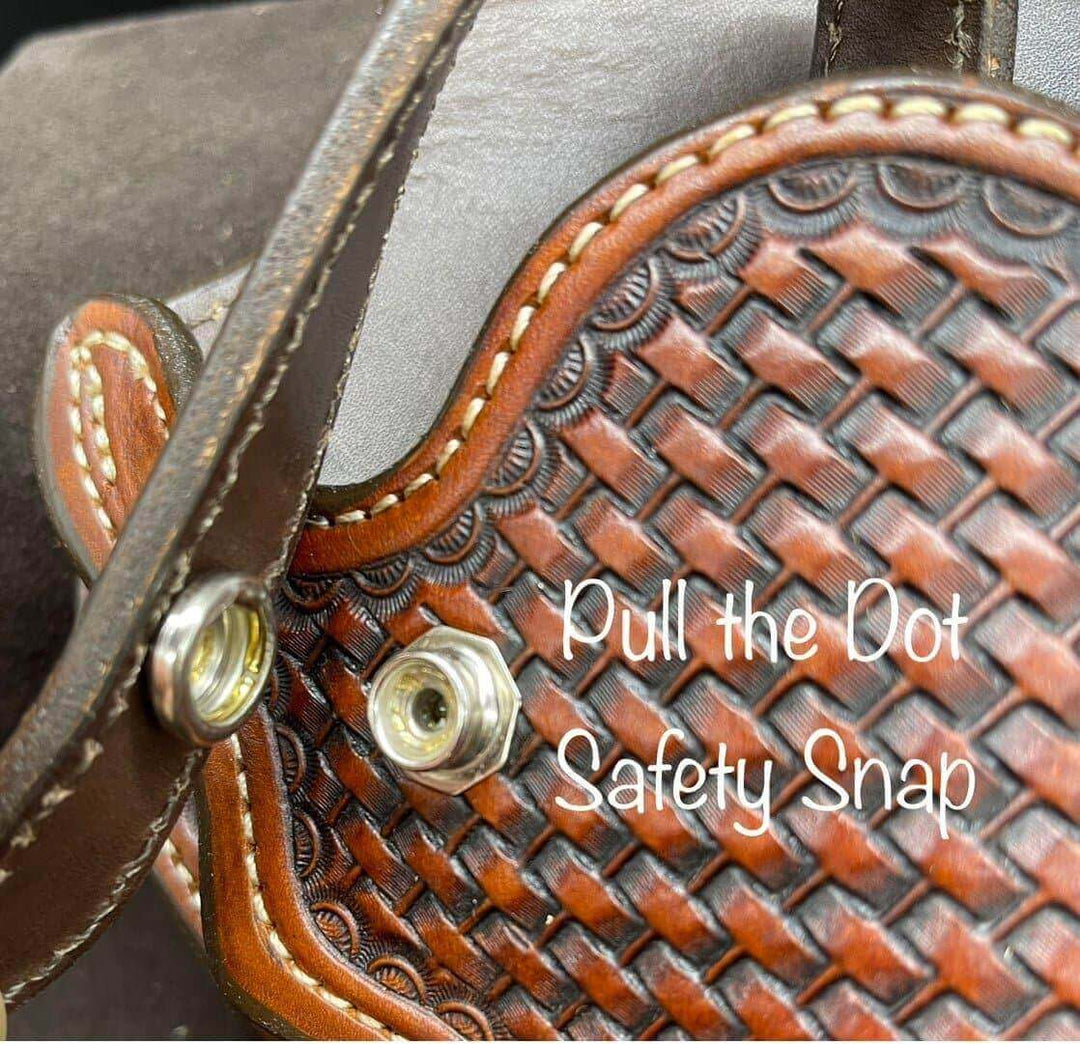 *Made to Order* LH/RH High Noon Western Holster for Large Double Action Revolvers Basket-Weave-Busted B Leather
