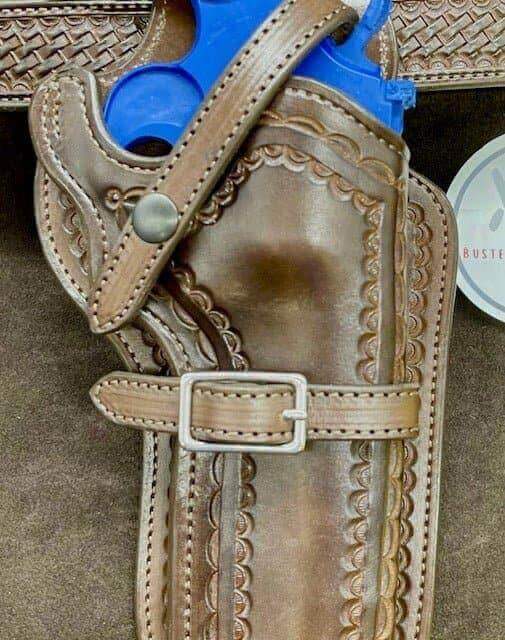 *Made to Order* LH/RH High Noon Western Holster for Large Double Action Revolvers w/Old West Tooled Border-Busted B Leather