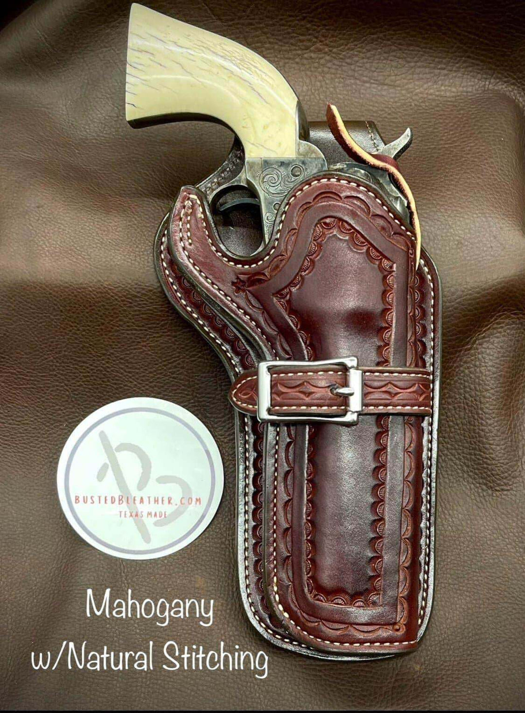*Made to Order* LH/RH High Noon Western Holster for Single Action for Colt, Uberti Clones, Ruger Blackhawks & Super Blackhawks-Busted B Leather