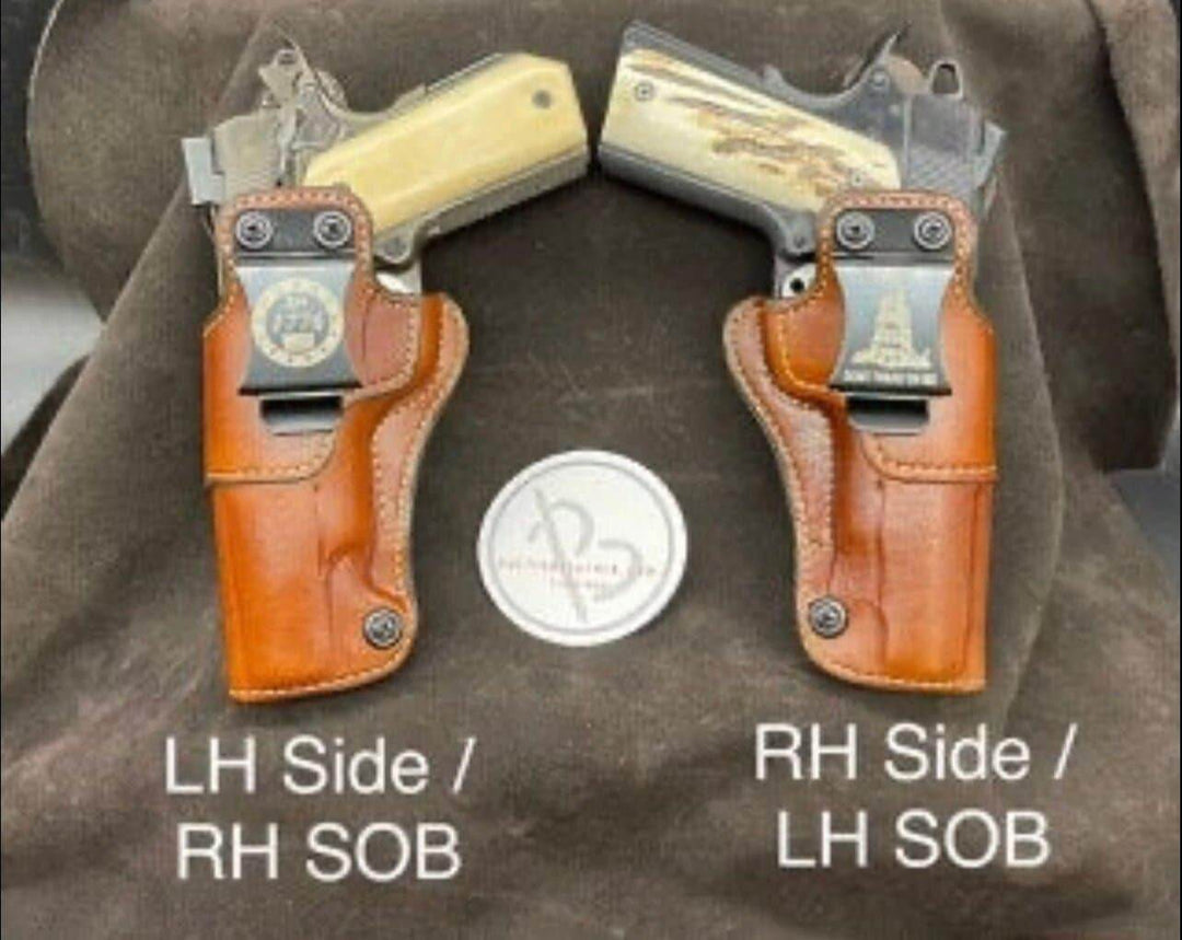 *Made to Order* LH/RH IWB for 1911 w/Metal Belt Clip "Don't Tread on Me or 2A 1776"-Busted B Leather