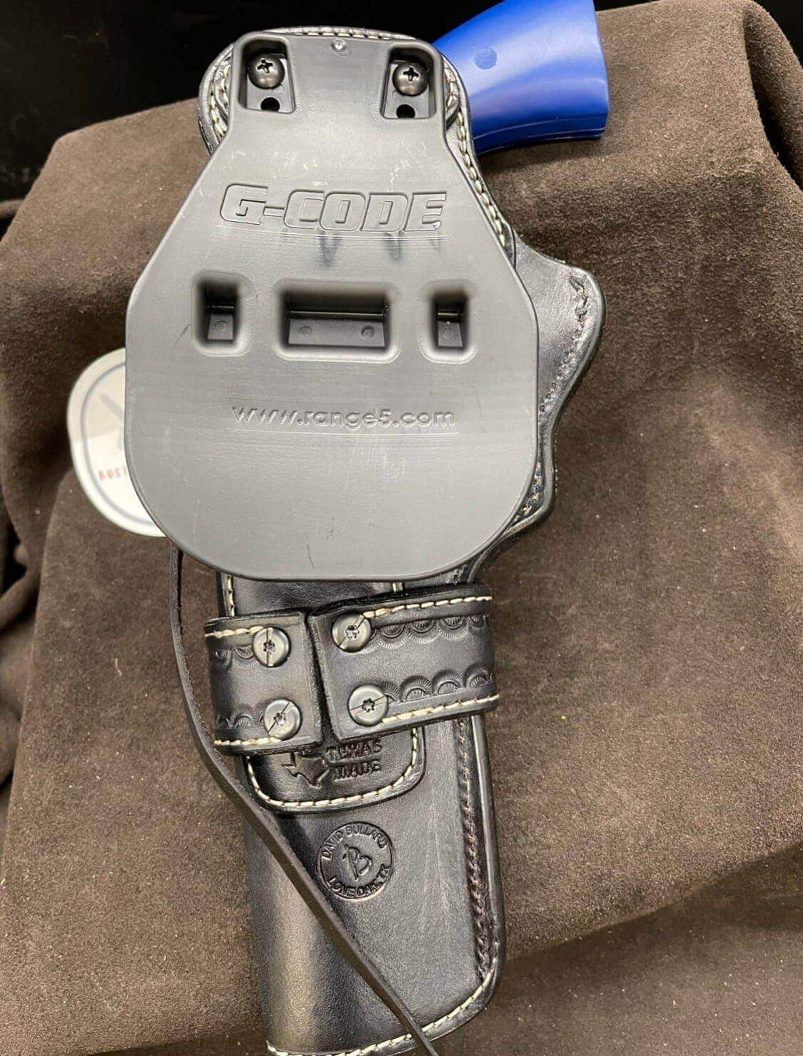*Made to Order* LH/RH Paddle Rancher Cowboy Holster for Double Action Revolvers w/ Rattlesnake or Python Inlay & Texas Star Concho-Busted B Leather