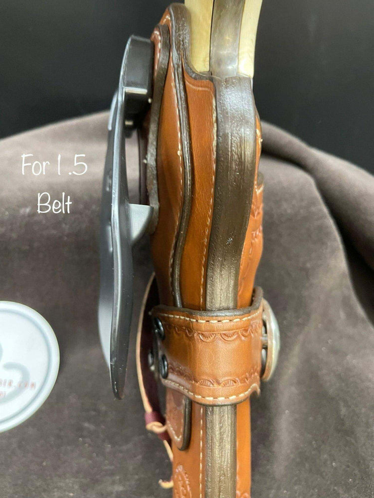 *Made to Order* LH/RH Paddle Rancher Cowboy Holster for Single Action Revolvers Old West Tooled Border/Texas Star Concho-Busted B Leather