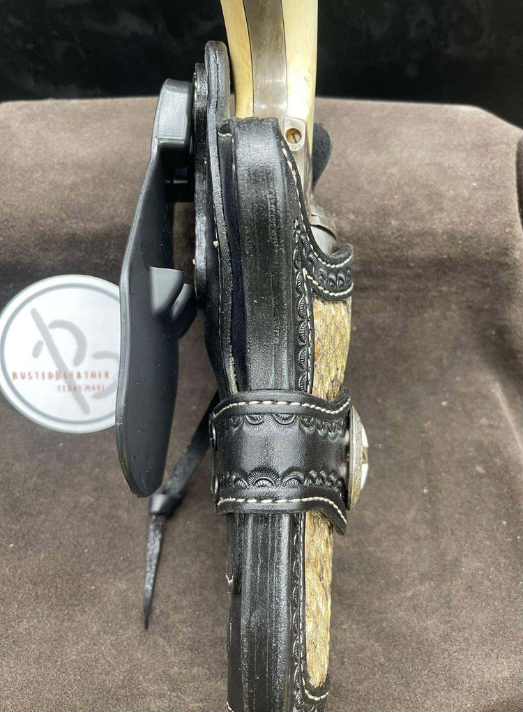 *Made to Order* LH/RH Paddle Rancher Cowboy Holster Single Action Revolver Rattlesnake Inlay-Busted B Leather