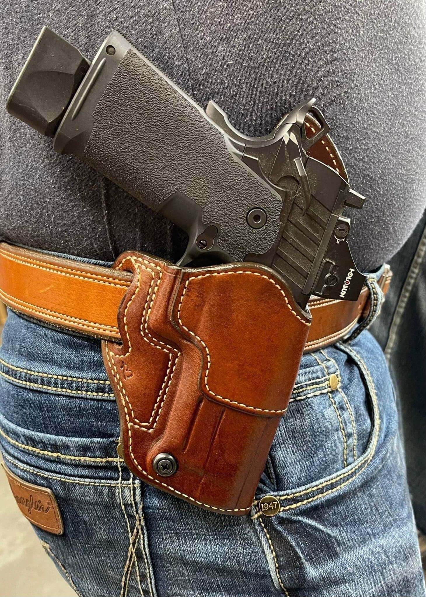 *Made to Order* LH/RH Raptor Holster for Red Dot Optics with Basket-Weave Made for Your Gun