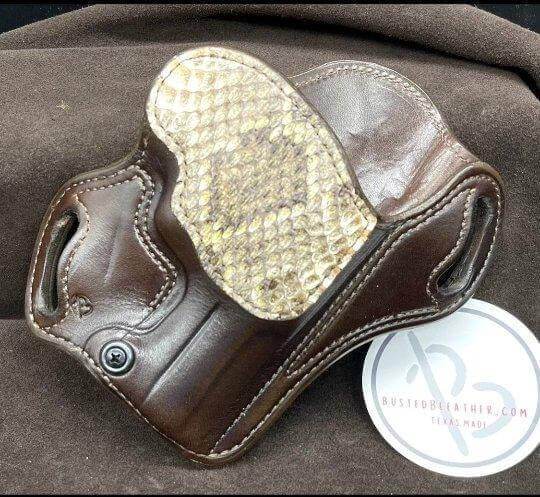 *Made to Order* LH/RH Texas Bodyguard Holster for Colt Python w/Genuine Snake Reinforcement Trim