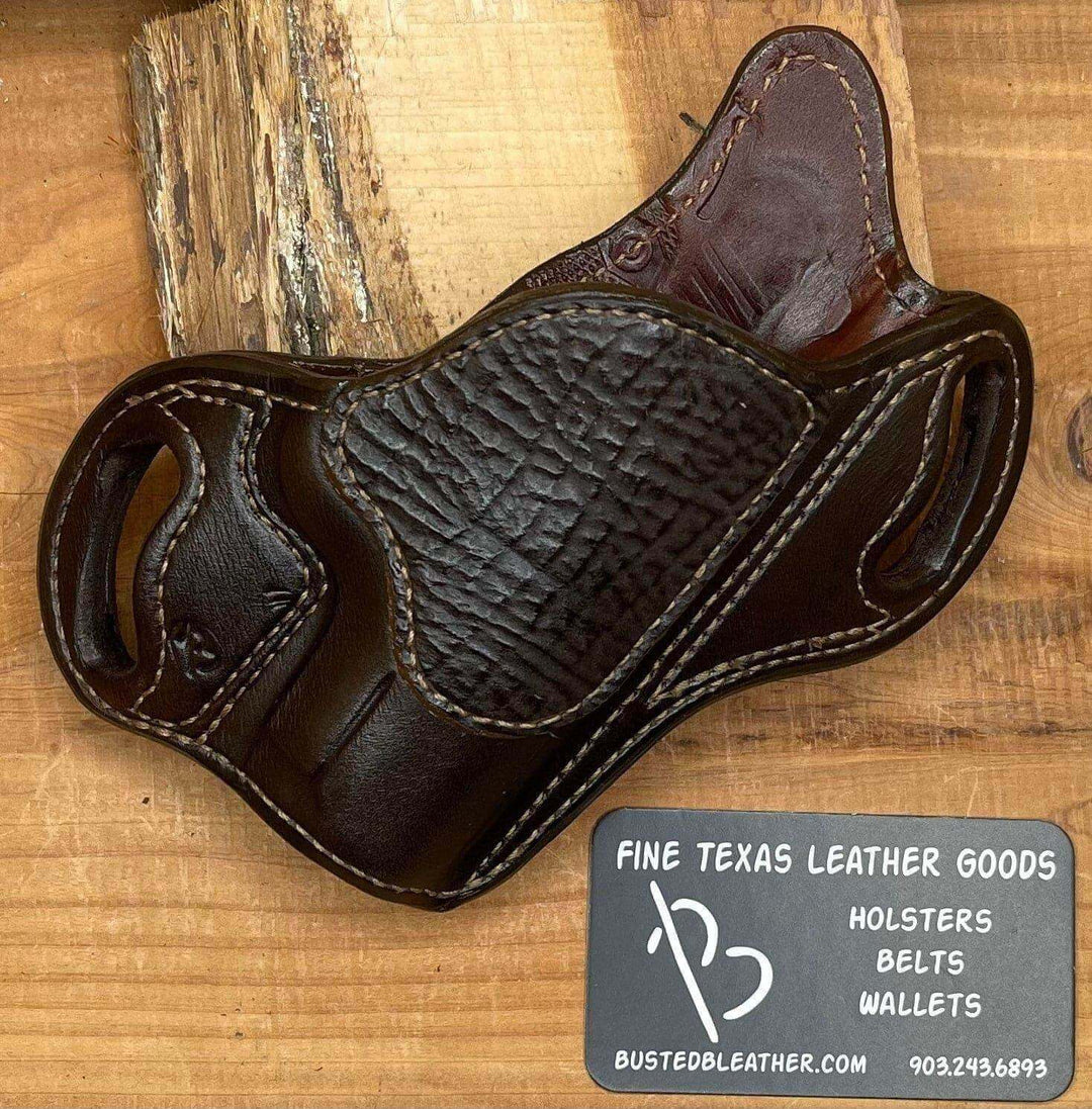 *Made to Order* LH/RH Texas Bodyguard Holster Genuine Shark Trim Reinforcement-Busted B Leather