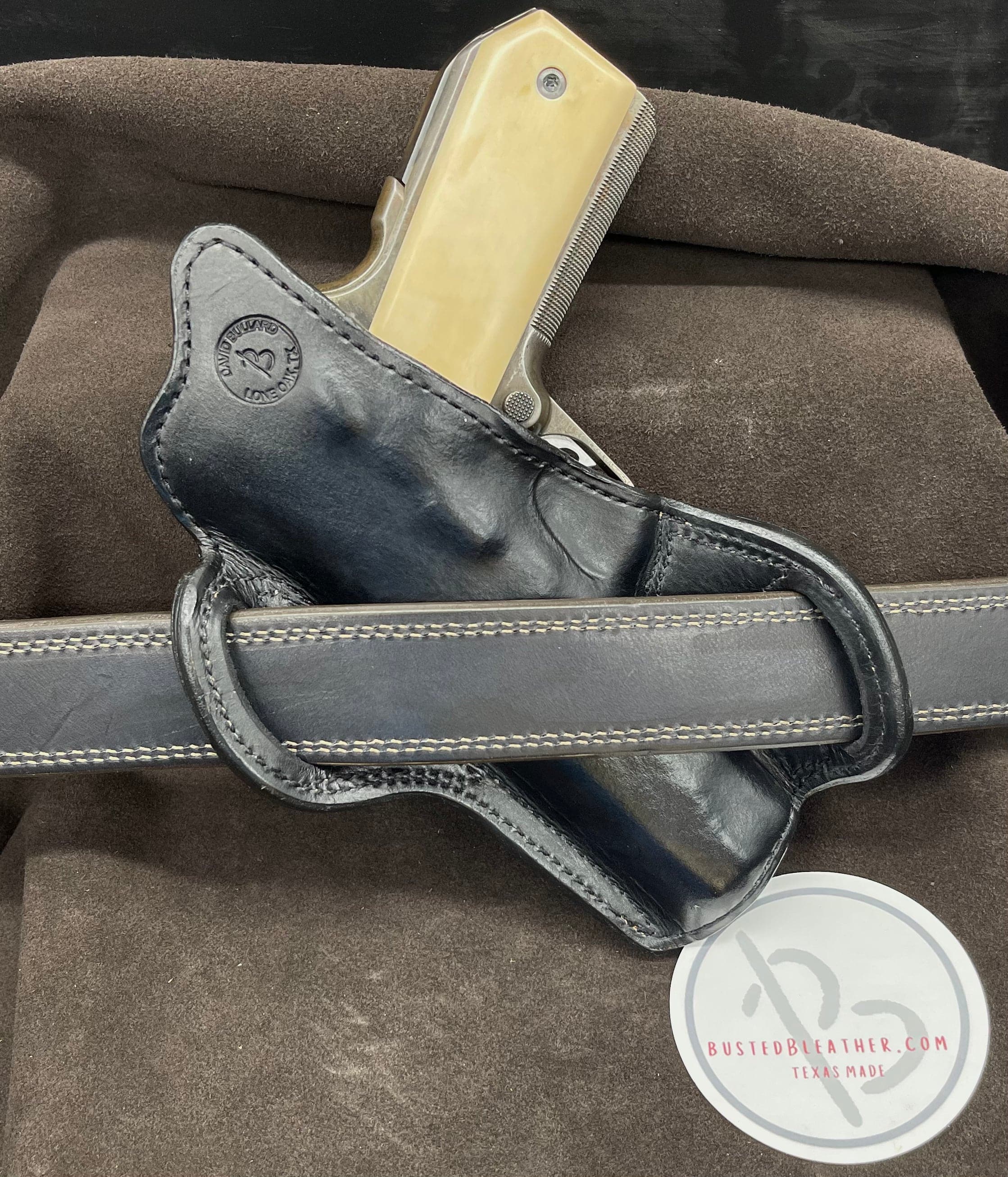 *Made to Order* LH/RH Texas Bodyguard Holster Genuine Shark Trim Reinforcement-Busted B Leather